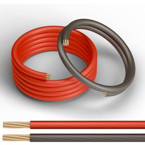 4 Gauge Wire (20FT Red and 5FT Black), Copper Clad Aluminum,Low Voltage Primary Automotive or Ground Cable, Battery Cable, Car Amplifier Power & Ground Wire Kit, Car Audio Speaker, Amp
