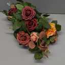 5FT Artificial Rose Flower Burgundy Fake Floral Garland for Wedding Ceremony Backdrop Arch Flowers Table Centerpieces Decorations (Terracotta)