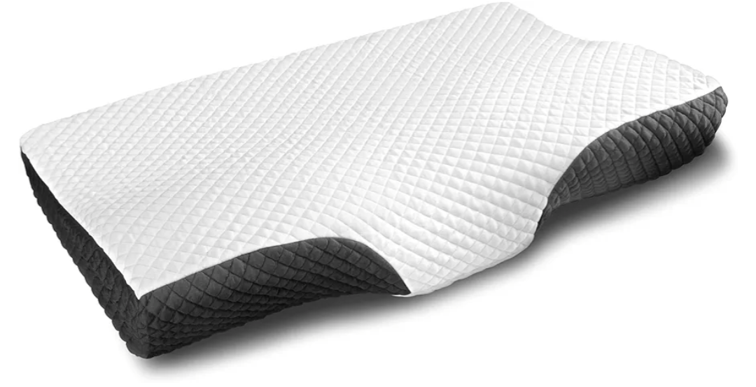 Contour Memory Foam Pillow Orthopedic Sleeping Pillows, Ergonomic Cervical Pillow for Neck Pain - for Side Sleepers, Back and Stomach Sleepers, Free Pillowcase Included (Firm & Queen)