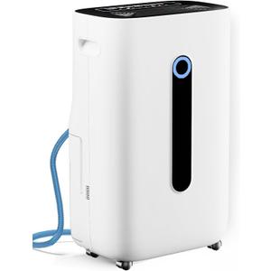 5,000 Sq.Ft 2025 Dehumidifier 80 Pint/Day Dehumidifier for Basement, Bedroom, Home, Bathroom, Smart Compressor Dehumidifier with Drain Hose, Intelligent Humidistat 24H Timer,Child Lock,Defrost,Silent