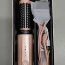 Cordless Curling Iron Brush, 8000mAh, 4 Temp Setting, 1/1.5 inch 2 in 1 Portable Mini Travel Hot Comb,Rechargeable Hair Curler Cordless with 200 Million Negative Ions, Dual Voltage for Travel (Pink)