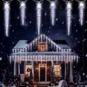 (New) Outdoor Icicle Lights, 16.2Ft 40 LED Twinkling Icicle String Lights, Connectable 40 Tubes Chrisitmas Lights, Waterproof Hanging Christmas Ornament Plug in for Wedding, New Year, Home Decor