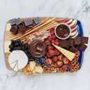Acacia Wood Cutting Board with Resin Wave Design, Versatile Kitchen Chopping Board for Meat, Vegetables, Fruits, Cheese & Charcuterie, Blue Ocean Vibes Elegant Serving Tray, 14x9.8 Inches