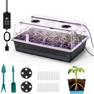 Seed Starter Tray with Grow Light - 60 Cells Self-Watering Seed Starter Kit with 24/7 LED Grow Light, 4 Humidity Dome for Herbs, Indoor Plant Germination (1)