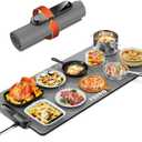 FEPPO Food Warming Mat, (XXL 35x16) Electric Warming Trays for Buffets Party, Fast Full-Surface Heating Mat for Food with 19 Level Adjustable Temperature and 6 Hours Timer, Roll Up Food Warmer (2XL Large: 35x16", Grey)