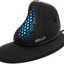 DeLUX Seeker Wired Ergonomic Vertical Mouse with Thumb Wheel, Optical Computer Mouse with 6 Programmable Buttons, 4000 DPI, RGB Backlight, Removable Wrist Rest for Carpal Tunnel (M618XSU-Black)