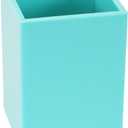 Koqye Pen Holder Teal Pencil Holder Cup Desk Organizer Decorative Acrylic Makeup Brush Holder Pen Cup for Home Office N School (Teal)