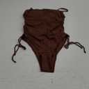 Yonique Women Strapless One Piece Swimsuit Tummy Control Bandeau Bathing Suit Cheeky Swimwear (Medium, Brown)
