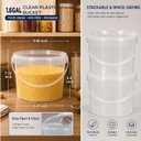 4 Pack 1.6 Gallon Plastic Bucket with Lid, Round Food Grade Large Storage Container for Water, Paint, Ice & Daily Use