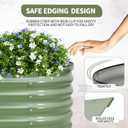 Galvanized Raised Garden Bed - 8x2x1.4FT Metal Planter Boxes Outdoor | Oval Steel Raised Bed Kit for Gardening with Protective Tape, Bracing Rods, Gloves for Vegetables, Flower, Herb (Green)