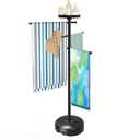 YACONA Pool Towel Rack Outdoor with Built-in Tray – Adjustable, Heavy-Duty Towel Racks & Storage for Backyards, Black