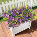INQCMY Artificial Flowers for Outdoor Faux Plants Fake Flowers Spring Decor | 12 Bundles Faux Silk Colorful Daisy Realistic UV Resistant for Outside Home Planter Window Porch Patio Yard Decoration