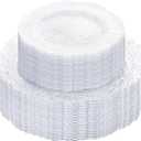 SUT 32 PSC Clear Plastic Plates - Plastic Plates for Party, Clear Disposable Plates Include 10 inch Plastic Dinner Plates and 7 inch Cake Plates Disposable, Clear Plates for Party and Wedding