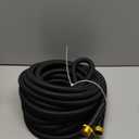 Garden Hose 50FT, Lightweight 3-Layer PVC Flexible Water Hose, No Kink, Leak-Resistant, High-Pressure with Metal Fittings, Durable for Outdoor, Gardening, Washing Cars, Easy to Store (Deep Black)