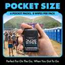 DUDE Wipes Unscented Pocket Packs - Travel Wipes - 6 Packs of 8 (48 Count) - On-The-Go Adult Flushable Wipes for Sensitive Skin - Infused with Vitamin E and Aloe - Septic and Sewer Safe