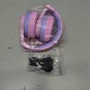 iClever BTH12 Kids Bluetooth Headphones,Colorful LED Lights,74/85dBA Safe Volume,85H Playtime,Bluetooth 5.2,Over Ear Headphones Built-in Mic for iPad/Tablet/Airplane,Blossom Pink