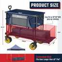 Sekey 500LBS Heavy Duty Double Decker Wagon with Extender, 400L Large Capacity Collapsible Garden Cart Fits 10x10 Canopy, All-Terrain Big Wheels with Brakes, Foldable Utility Wagon for Sports, Camping