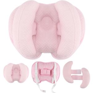 KAKIBLIN Baby Support Pillow, Head and Neck Support,Banana Neck Pillow for Baby, Travel Pillow for Stroller Neck Support, Adjustable Head Pillow for Kids Toddler (Pink)