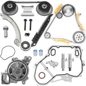 Timing Chain Kit Water Pump VCT Solenoid Actuator Gear Compatible with 2009-2017 Chevy Equinox/Malibu GMC Terrain Buick Regal/Verano 2.2L/2.4L Ecotec, Replace 9-4201S