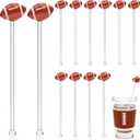 12 Pcs 7 Inch Football Cocktail Stirrers Glass Swizzle Stir Sticks Coffee Drink Stirrers Hot Cocoa Chocolate Bar Supplies Sports Cocktail Stick Decoration Party Favors(Football)