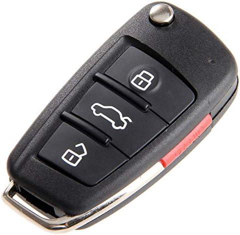 Keyless Entry Remote Key Fob A3 A4 A6 A8 TT Q7 S6, 4 Button Entry Remote Control Replacement for MYT8Z0837231, 4D0837231E, 4D0837231P (NO Chips)