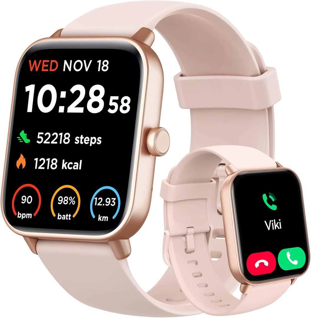 Smart Watch for Women Android & iPhone, Alexa Built-in, IP68 Waterproof Activity Fitness Tracker with Bluetooth Call (Answer/Make), 1.8" Smartwatch with Heart Rate/SpO2/Sleep Monitor, 100+ Sports Mode (Pink)