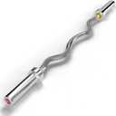 Holleyweb 2 Inch EZ Curl Bar for Biceps, Squats, Bench Press - Olympic Bar for Weightlifting & Powerlifting (47in/330lbs, Sliver)