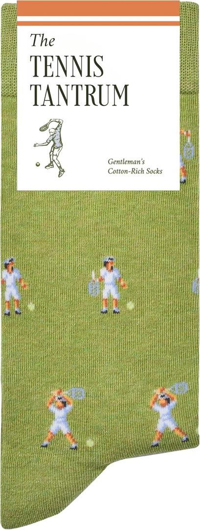 The Tennis Tantrum Socks - Funny Tennis Socks - Funny Tennis Gift for Men - 1 Pair, Size 7 to 12 - Fun Tennis Socks