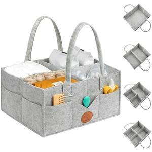  KeaBabies Baby Diaper Caddy Organizer with Handle - Portable Baby Organizers and Storage for Nursery, Changing Table, Large Travel Car Caddy, Girls, Boys Shower Gift Basket, New Mom Gifts(Classic Gray) : Baby
