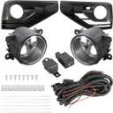 Silscvtt 2Pcs Fog Lights Assembly Replacement for 2017-2019 Pathfinder Clear Lens with Switch Bezel Wires Bulbs Left+Right Side (Passenger & Driver Side)