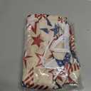 Horaldaily 4th of July Rectangular Tablecloth 60×84 Inch Oval, Patriotic Memorial Day Blue Red Star Independence Day Washable Table Cover for Party Picnic Dinner Decor