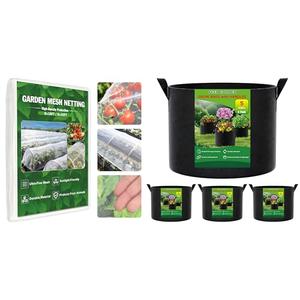 FEED GARDEN Garden Netting 8x10FT and Grow Bags Bundle