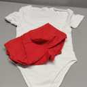 OQQ Women's 2 Piece Bodysuits Sexy Ribbed One Piece Square Neck Short Sleeve Bodysuits S Red & White