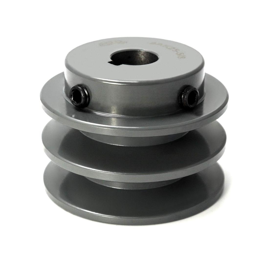 QWORK Double Groove Pulley/Sheave, 2.5"OD 5/8"Bore,AK Fixed Bore Pulley, for A, 3L & 4L (A & AX) V-Belts, Cast Iron, 2AK25-5/8 QWORK Double Groove Pulley/Sheave, 2.5"OD 5/8"Bore,AK Fixed Bore Pulley, for A, 3L & 4L (A & AX) V-Belts, Cast Iron, 2AK25-5/8
