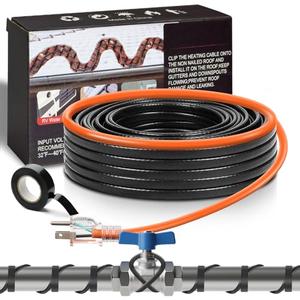 45.5FT(3FT~160FT) Water Pipe Heat Cable for Pipe Freeze Protection, Pipe Heating Cable for Metal And Plastic Home Pipes, Energy-Saving Heat Trace Cable Keeps Water Flowing, 120V 5W/ft