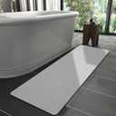 Hoolqxo Diatomaceous Earth Bath mat Rubber Non Slip Super Absorbent Bath Mat Quick Dry Bathroom Rugs Thin Bathroom Floor Mats Fit Under Door- Shower Rug for in Front of Bathtub Shower,15.7"*23.6