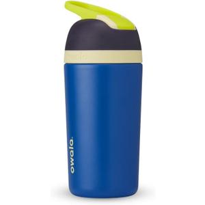 Owala Kids Flip Insulated Stainless-Steel Water Bottle with Straw and Locking Lid, 14-Ounce, Navy/Blue (Celestial Sphere)
