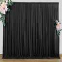 10 ft x 10 ft Wrinkle Free Black Backdrop Curtain for Parties, Polyester Black Photo Backdrop Drapes for Graduation Birthday Wedding Party Stage Curtains, Background Curtains for Stand