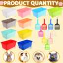 LemonRoad 10 Set Kitten Litter Box Small Cat Pet Litter Pan with 10 Scooper Bulk 11.42''x7.48''x4.92'' Small Plastic Kitten Box Colorful Nonstick Cat Toilet Pet Bunny Guinea Pig Supplies