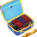 Mchoi Shockproof Carrying Case Fits for PicassoTiles 100 Piece Set Magnet Building Tiles, EVA Portable Storage Case Shockproof, Blue