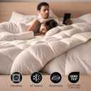 Beautyrest Ultra-Soft White Goose Feather Down Fiber Comforter Queen Size-100% Cotton Skin-Friendly Down Comforter-Luxury Hotel Style Duvet Insert Medium Weight for All Season,White (90" W X 90" L)