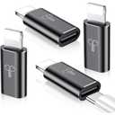 Temdan 4 Pack USB C to Lightning Adapter for iPhone 14 13 12 Pro Max/ iPad Air/ Airpods, Support Audio/ OTG, 20W PD Fast Charging, Lightning to Type C Charger Connector Cable, for iPhone 14 Accessories-Black