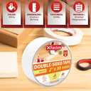 XFasten Double Sided Tape, White, Removable and Residue-Free, 2-Inch x 30 Yards, Surface Safe Two-Sided Sticky Adhesive Tape for Wall, Floor, Clothes, Rug, Fabric, Crafts and Scrapbooking