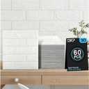 DKP 60Pcs White 3D Foam Wall Panels, Self-Adhesive Brick, 58 Sq Ft