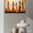 GLOKAKA Black Art Paintings for Wall African Woman Canvas Print Picture Painting African Ethnic Tribe Lady Wall Decor Abstract Portrait Art For Bedroom Living Room Decor, 24"L x 16"W