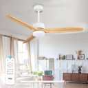 TCL 52" Natural Wood Downrod Ceiling Fan with Light & Remote