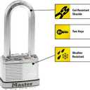 Master Lock M5XDLJ Magnum Heavy Duty Padlock with Key, 1 Pack