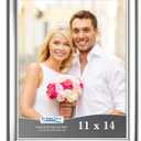 Icona Bay 11x14 Silver Picture Frame, Contemporary Photo Frame 11 x 14, Wall Mount or Table Top, Elegante Collection