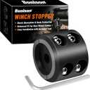 Bonison Winch Stopper for Cable. Truck UTV ATV Rubber Winch Cable Stopper, Protects Towing Hook, Synthetic Rope, Cable Line from Wear or Damage, Hawse, Bumper. (Black Winch Stopper)