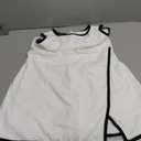 Fisoew Women's Workout Tennis Dress with Built-in Bra & Shorts Pockets Sleeveless Crewneck Golf Athletic Mini Dresses (Large, White)